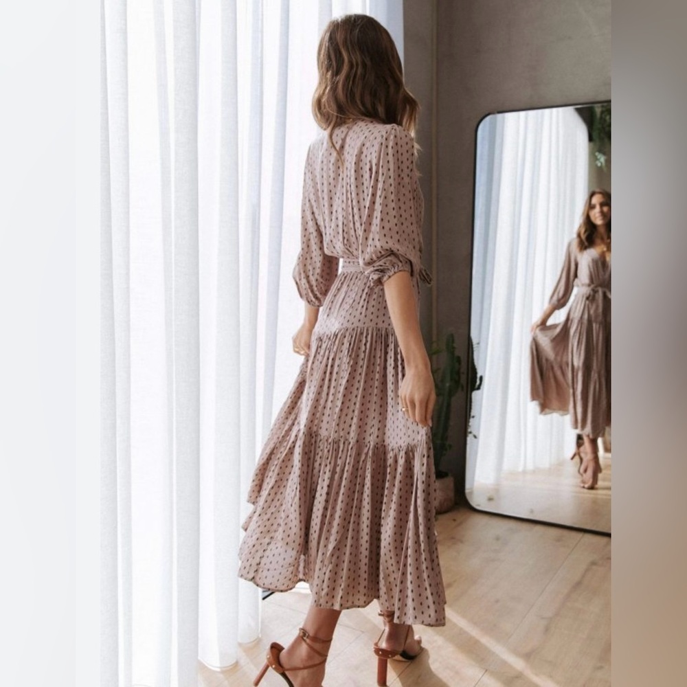 Petal and Pup Beige Hadyn Dress